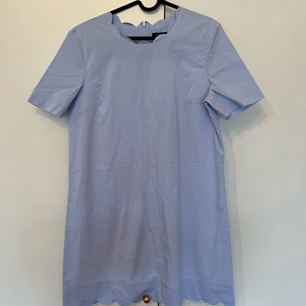 Halogen light blue cotton scallop dress size M